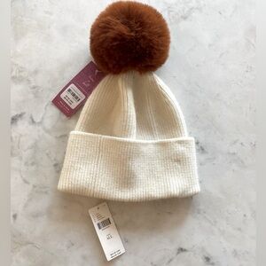 Anthropologie Winter Hat with detachable fur ball